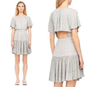 REBECCA TAYLOR Short-Sleeve Cutout-Back Jersey Dress Size S